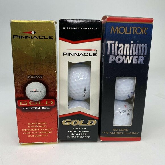 Pinnacle Gold Distance and Molitor Titanium Power 3 Sleeves 9 balls Made In USA - Picture 1 of 8